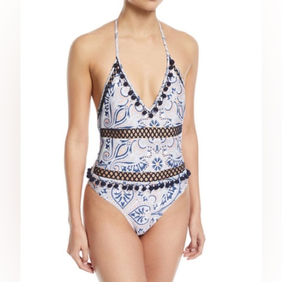Tularosa Ember V-Neck Paisley-Print One-Piece Swimsuit - Picture 1 of 7